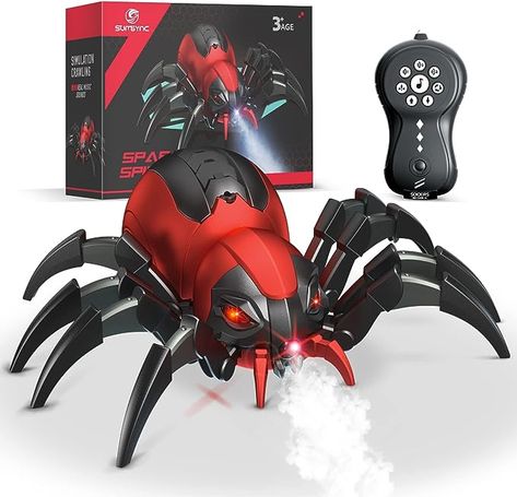 Amazon.com: sumsync Remote Control Spider Kids Toys - Realistic RC Spider, Music Effect, LED Light, Toys for 3 4 5 6 7 8 9 10 11 12+ Year Old Boys/Girls, Gifts for Halloween Christmas Birthday : Toys & Games Music Effect, Real Spiders, Cool Toys For Boys, Spider Toy, Gifts For Halloween, Toy Ideas, Easter Birthday, Unique Christmas Gifts, Unique Christmas