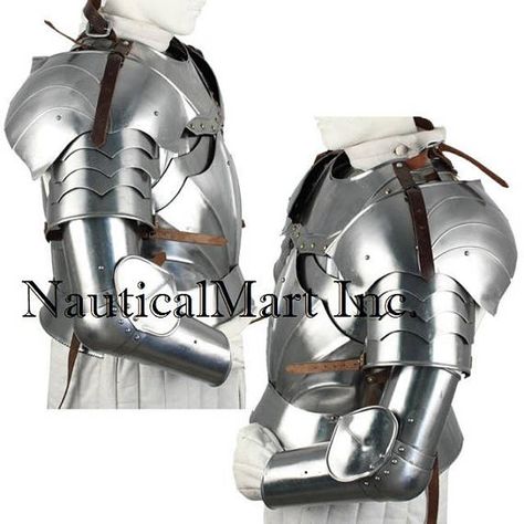 Complete Medieval Knight Arms Armor Set Medieval style fantasy Bracers Armor, Arm Bracers, Armor Pieces, Medieval Knight Armor, Larp Armor, Historical Reenactment, Shoulder Armor, Knight Armor, Arm Armor