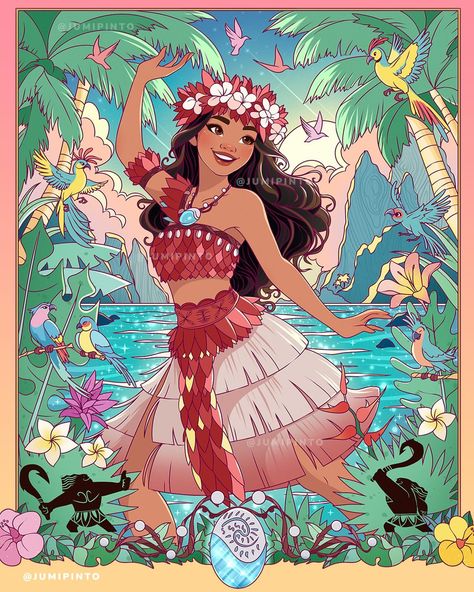 Hey everyone! I’m thrilled to share my latest commission with you all: a Moana design for @sweetpicpinup. It was an incredible experience… | אינסטגרם Moana Fanart, Moana Poster, Moana Art, Aurora Maleficent, Disney Moana Art, Painting Procreate, Disneyland Princess, Illustrator Artwork, Foto Disney