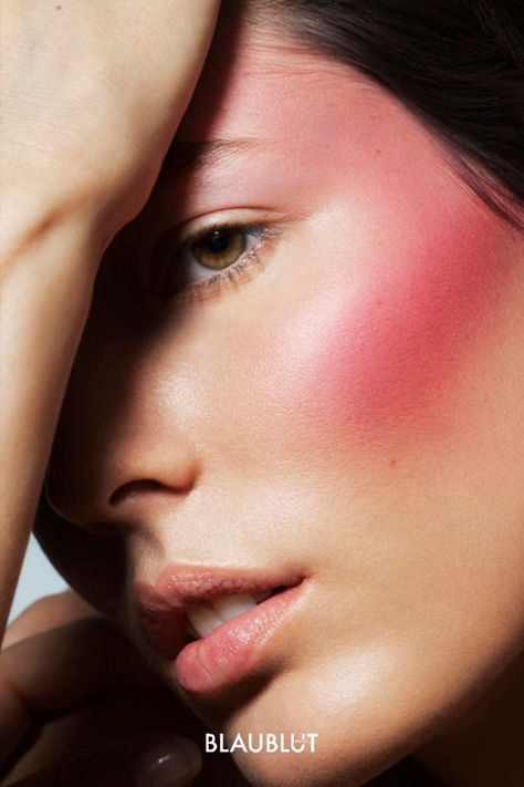 Get cheeky with pink blusher for spring. Editorial photography by Olivier Rose. Image licensing via BLAUBLUT EDITION. Blush Model Photography, Spring Beauty Editorial, Blush Campaign, Blush Photoshoot, Editorial Blush, Glossier Campaign, Blush Ideas, Pink Editorial, 1st Photoshoot