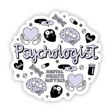 Future Psychologist Aesthetic, Psychologist Stickers, Female Psychologist Aesthetic, Psychology Stickers, Psychology Symbol, Yeti Mugs, Psychology Wallpaper, Dream Psychology, Art Psychology