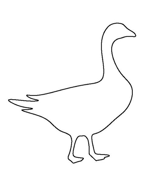 Goose pattern. Use the printable outline for crafts, creating stencils, scrapbooking, and more. Free PDF template to download and print at http://patternuniverse.com/download/goose-pattern/ Goose Outline, Goose Craft, Printable Outline, Goose Pattern, Coloring Crafts, Animal Outline, Animal Templates, Farm Animal Coloring Pages, Animal Stencil