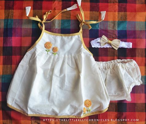 Onam Frock, Baby Frocks Designs Cotton, Frock For Baby Girl, Born Baby Dress, Baby Frock Designs, Smocked Baby Clothes, Cotton Frocks For Kids, Newborn Dress, Newborn Baby Dresses