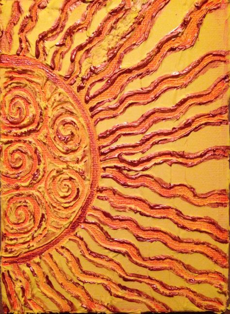 Sun - Experiment with Acrylic & Texture The Sun Background, Celestial Background, Sun Background, Acrylic Texture, Rays Of The Sun, Vintage Graphics, Yellow Orange, The Sun, Sun