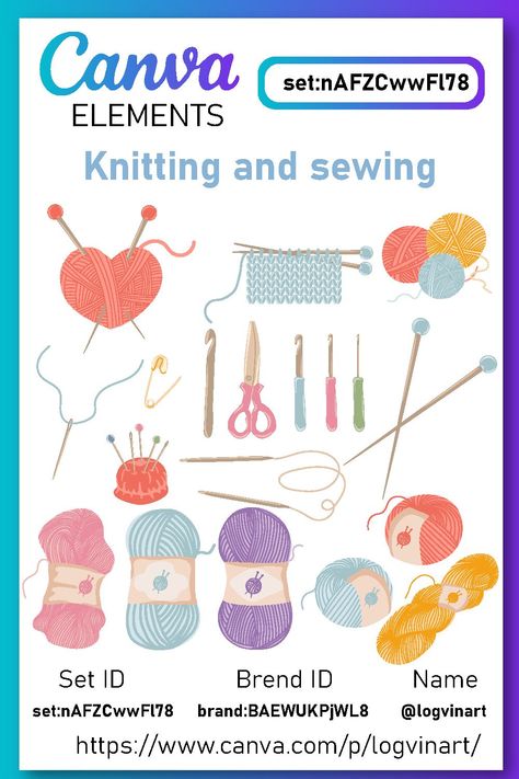 Knitting and sewing - canva elements elements Canva Pro Elements Aesthetic, Elements On Canva, Canva Inspiration, Canva Keywords, Crochet Store, Facebook Post Design, Elements Canva, Graphic Shapes Design, Keyword Elements Canva