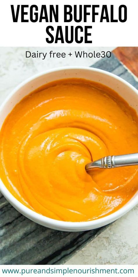 Vegan Buffalo Sauce Recipe, Vegan Buffalo Sauce, Buffalo Sauce Recipe, Dairy Free Sauces, Cashew Sauce, Paleo Low Carb, Lentil Recipes, Cashew Butter, Curry Sauce