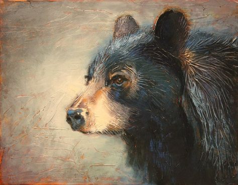 Unbearably Cute by artistwilder on DeviantArt Black Bears Art, Bear Painting, Coaster Ideas, Woodland Animal Art, Gnome Pictures, Bear Paintings, Black Bears, Wildlife Paintings, Bear Pictures