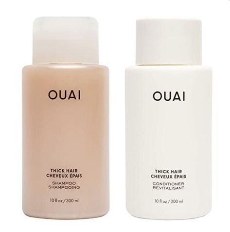 OUAI Thick Shampoo + Conditioner Set. Free from Sulfates. 10 oz Each. Sulfate Free Shampoo And Conditioner, Skincare Goals, Thick Wavy Hair, Good Shampoo And Conditioner, Sephora Skin Care, Shampoo And Conditioner Set, Marshmallow Root, Best Shampoos, Sulfate Free Shampoo