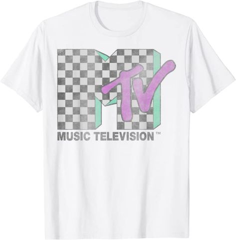 Amazon.com: MTV Checkered Distressed Retro Logo T-Shirt: Clothing Mtv Shirt, Novelty Clothing, T Shirt Image, Retro Logo, Shirt Store, Retro Tshirt, Vintage Logo, Logo T Shirt, Vintage Tees