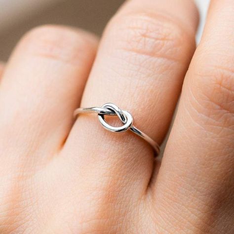 Pinky Promise Ring, Cute Promise Rings, Womens Silver Jewelry, Unique Silver Rings, Local Eclectic, Infinity Knot, Charm Ring, Silver Rings Simple, Silver Ring Designs