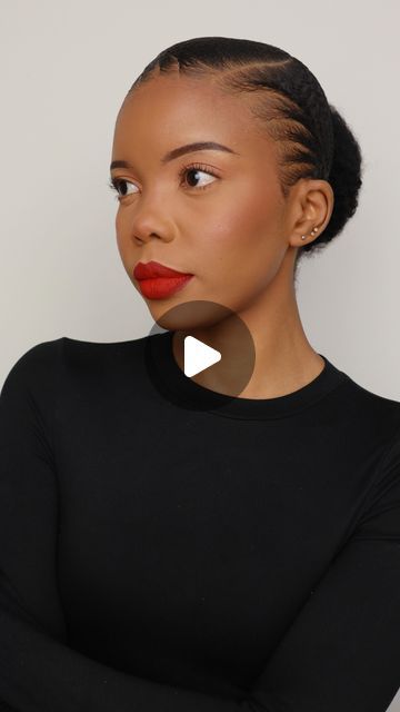 Gel Side Part Hairstyles, Gel Styles Hairstyles For Natural Hair, Gel Hair Styles Hairstyles, Natural Hair Gel Styles, How To Style Natural Hair With Gel, Braids Bun For Black Women, Gel Hairstyles Women Natural Hair, Gel Styles Hairstyles, Low Bun Wedding Hair Black Women