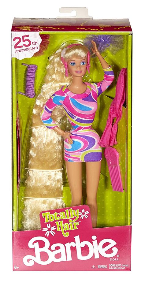 Amazon.com: Barbie Totally Hair 25th Anniversary Doll: Toys & Games Totally Hair Barbie, Original Barbie Doll, Barbie Collector Dolls, Barbie Hair, Dolls For Sale, Original Fashion, Pink Plastic, Barbie Collector, Barbie Friends