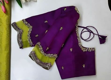 Silk Saree Blouse Designs Pattern Latest, Purple Blouse Designs, Trendy Blouse Patterns, Yellow Blouse Designs, Traditional Saree Blouse Designs, Blouse Aari Work, Basic Blouse Designs, Pink Blouse Designs, Dress Designs For Stitching