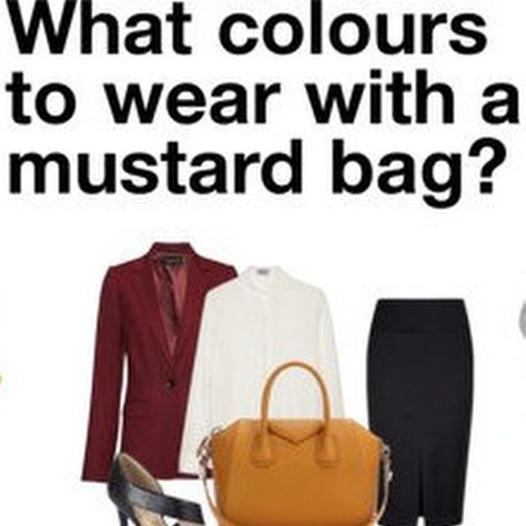 Mustard bag? Some #colourful ideas for work outfits Mustard Handbag Outfit, Mustard Purse Outfit, Mustard Yellow Bag Outfit, Mustard Bag Outfit, Yellow Bag Outfit, Mustard Handbag, Mustard Bag, Airport Outfit Summer, Tote Bag Outfit