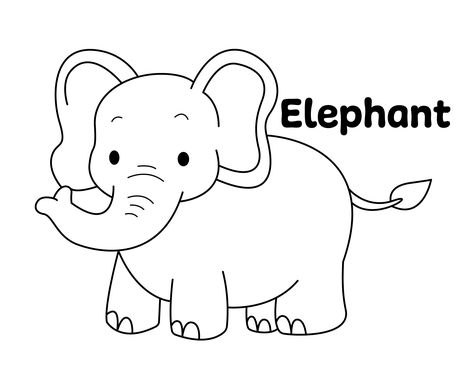 Elephant Coloring Page from LittleBeeFamily.com Wild Animals Colouring Pages, Elephant Coloring Sheet, Printable Elephant Template, Elephant Template Printable Free, Elephant Coloring Pages Free Printable, Elephant Colouring, Wild Animal Coloring Pages, Elephants For Kids, Kids Colouring Printables