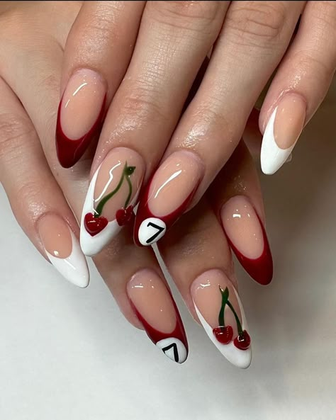 Crazy Nail Inspiration, Nail Design Inspo Almond, Different Hand Nails, Acrylic Nails Ideas 2025, Nails Gel X Ideas, Nails That Go With Every Outfit, Nail Inspo Acrylic Designs, Nail Inspo Gel X Almond, Nails Idea Almond