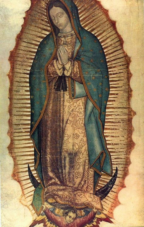 Virgen De Guadalupe Tattoo Ideas, Guadalupe Tattoo, Icon Corner, Lady Guadalupe, Mary Art, Mary Tattoo, Simple Sayings, Vintage Holy Cards, Catholic Decor