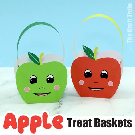 Paper Apple, Fruit Crafts, Apple Basket, Apple Craft, Apple Activities, Apple Baskets, Kindergarden Activities, Basket Crafts, Preschool Art Activities