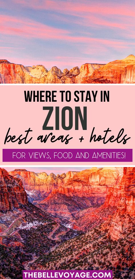 If you're planning a trip to Zion National Park, this guide has all the info you need on where to stay when visiting Zion, Utah. For the best accommodations including hotels, rental properties and even glamping, this guide will walk through the pros and cons of the three areas to stay in Zion, to help you decide what's best for you. #Zion #utah #adventure Mt Zion National Park, Trip To Zion National Park, Narrows Zion National Park, The Narrows Zion, Zion Utah, Utah Parks, Zion Park, Utah Vacation, Utah Road Trip