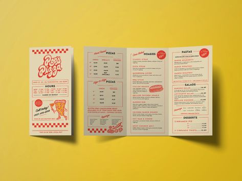 Togo Menu Design, Pamplet Layout Design, Retro Menu Design, Pamplet Design, Pizza Menu Design, Menu Design Layout, Menu Design Inspiration, Diner Menu, Pizza Branding