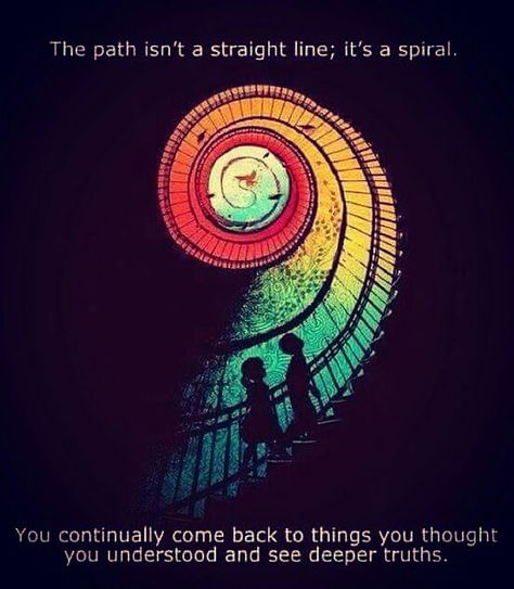 Life is a spiral not a straight line. #life #wisdom #truth  Follow for more Great Quotes! Fever Dream, Psy Art, Deep Truths, Intp, Art Plastique, Spiritual Journey, Sacred Geometry, Spiritual Awakening, Art Abstract