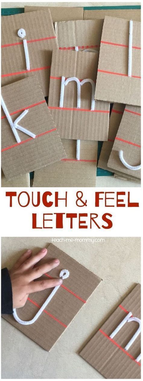 Touch and Feel Letters #sensory #abc's #learningletters #toddleractivities Abc Activities, Preschool Literacy, Letter Activities, Kindergarten Literacy, Learning Letters, Letter M, Alphabet Activities, Toddler Learning, Childhood Education