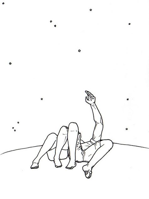 stargazing Illustration Tumblr, Tumblr Love, Arte Sketchbook, Couple Drawings, Drawing Tutorials, Art Google, Drawing Techniques, Drawing People, Flower Tattoos