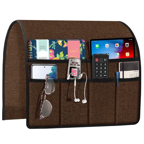 Household Storage Caddies, Bedside Caddy, Remote Control Holder, Remote Holder, Pocket Storage, Tv Remote Controls, Couch Chair, Household Organization, Magazine Holders