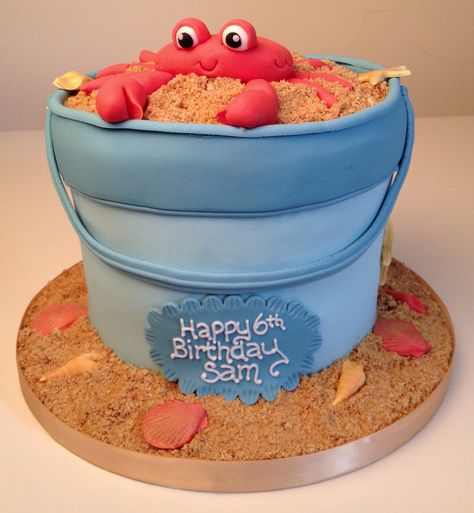 Crab Birthday Cake Ideas, Crab Cake Design, Crab Themed Cake, Crab Birthday Cake, Crab Birthday Cakes, 49ers Cake, Sand Castle Cakes, Crab Party, 6th Birthday Cakes