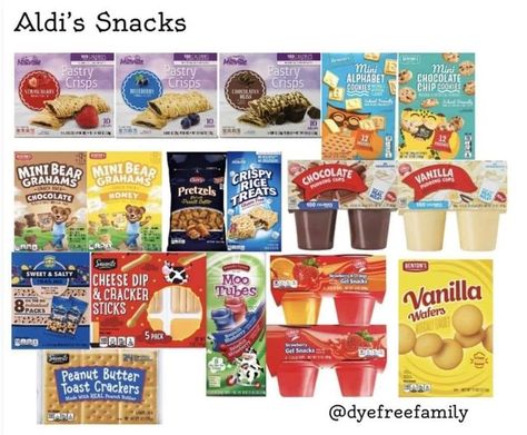 Mommy Needs A Recipe!! | All dye free options from Aldi ❤️ | Facebook Aldi Dye Free, Dye Free Meals, Red Dye Free Foods, Dye Free Snacks, Dye Free Foods, Red Dye 40, Food Alternatives, Movie Food, Sugar Free Snacks