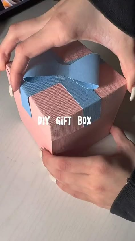 Diy gift box :) #fyp #foryoupage #foryou #DIY #explodingbox #gift #giftideas #diygift Abs🤍 Box Ideas Gift, Hadiah Diy, Kraf Kertas, Personalised Gifts Diy, Book Crafts Diy, Seni Dan Kraf, Diy Birthday Gifts For Friends, Diy Gift Set, Easy Paper Crafts Diy