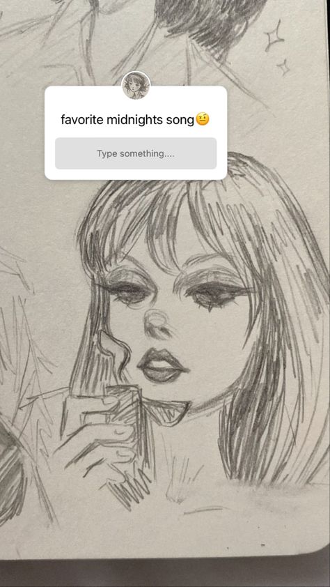 Taylor Swift Sketches Aesthetic, Taylor Swift Inspired Sketch, Kaledoodles Taylor Swift, Taylor Swift Sketchbook Page, Taylor Swift Midnights Drawing, How To Draw Taylor Swift Step By Step, Taylor Swift Sketch Easy, Taylor Swift Sketchbook, Kale Doodles