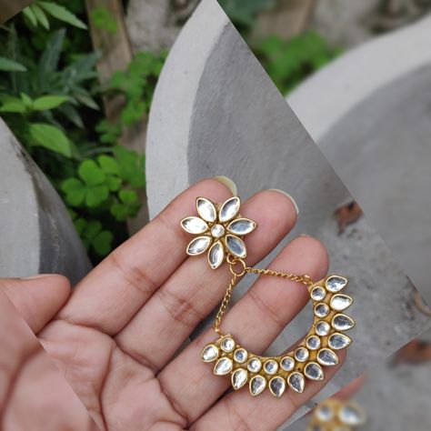 Diy Kundan Earrings, Diy Kundan Jewellery, Diy Earrings Pearl, Kundan Jhumka Earrings, Diy Earrings Materials, Diy Earrings Easy, Earrings Diy Handmade, Diy Jewellery Designs, Diy Wire Earrings