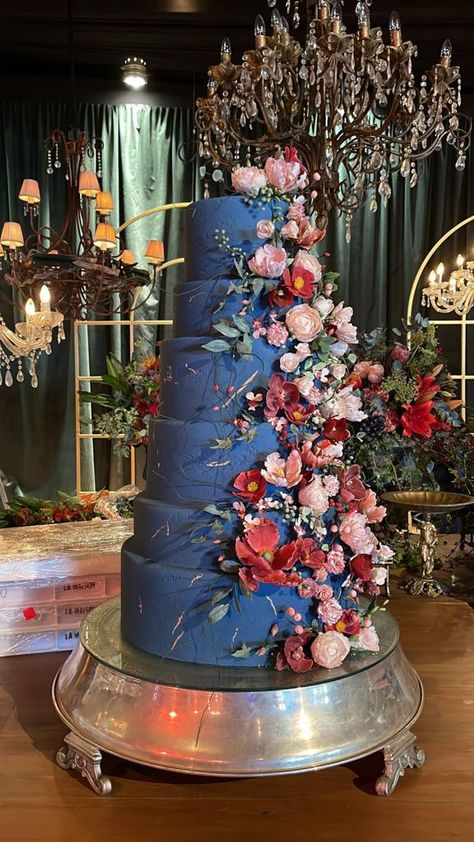 Jewel Tone Wedding Cake, Jewel Tone Wedding Cakes, Blue Fall Wedding, Jewel Tone Wedding, Fall Wedding Cakes, Jewel Tones, Fall Wedding, Wedding Cake, Wedding Cakes