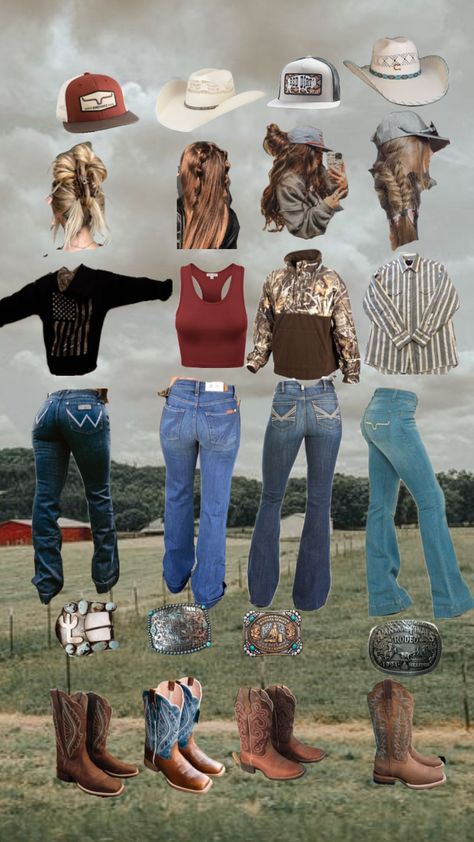 Summer Country Outfits Casual, Western Cowgirl Aesthetic, Western Outfits For School, Farm Outfits, Summer Cowgirl Outfits, Country Western Outfits, Cowgirl Era, Country Outfits Women, Country Fits