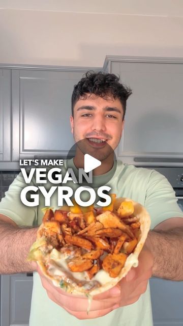 Ahmad Noori on Instagram: "Vegan gyros  Ingredients: Pita 1 block of tofu  marinade: 2 cloves, minced garlic 3 tbsp, lemon juice 1 tbsp, olive oil 1 tbsp, soy sauce 1 tbsp tomato paste seasoning -1 tsp dried oregano -1/2 tsp salt (or to taste) -1 tsp onion powder -1 tsp black pepper  -1 tsp dried parsley flakes -1 tsp dried thyme -1 tsp sweet paprika powder -1 tsp ground cinnamon -1 tsp ground nutmeg  Tztaziki: 1 cup, vegan yogurt 1/2 cup, grated cucumber 1 tbsp, lemon juice 1 tbsp, olive oil 1 clove, minced garlic Salt & pepper to taste  Toppings: tomato onion lettuce fries (optional)  Combine all the ingredients for the tztaziki and set aside. In a bowl, combine the ingredients for the marinade and pour it over the smoked tofu on a pan and cook on medium high for 7-10 mins until golden b Vegan Gyro Meat, Vegan Gyro Recipe, Tofu Gyros, Vegan Gyros, Smoked Tofu, Tofu Marinade, Sweet Paprika, Dried Parsley, Dried Thyme