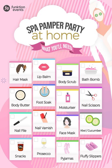 Spa Day Hen Party, Beauty Night Ideas, Spa Day With Friends Ideas, Spa Day At Work Ideas, Spa Day With Bestie At Home, Pamper Evening Ideas, Pamper Myself Ideas, What To Do On A Spa Day At Home List, Birthday Pamper Routine