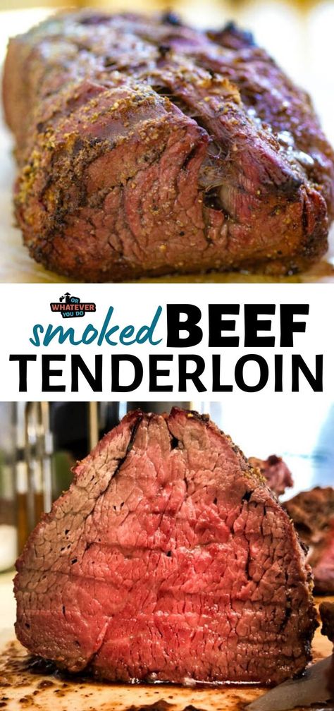 Smoked Beef Tenderloin, Beef Tenderloin Recipe, Traeger Cooking, Pellet Smoker Recipes, Grilled Beef Tenderloin, Traeger Grill Recipes, Beef Tenderloin Recipes, Meat Cooking, Beef Tenderloin Roast