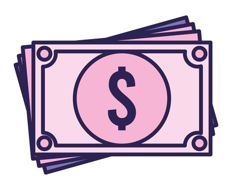 Money Vector, Pink Money, Money Bill, Money Icons, Vector Art Design, The Pink, Vector Art, Template Design, Vector Free