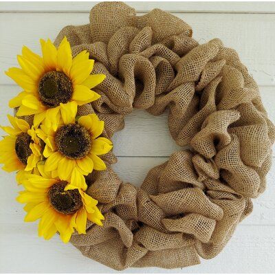 Early Fall Decor, Burlap Sunflower Wreath, Sunflower Burlap Wreaths, Bike Party, Summer Burlap Wreath, Burlap Wreaths, Wreath Burlap, Burlap Crafts, Fall Craft