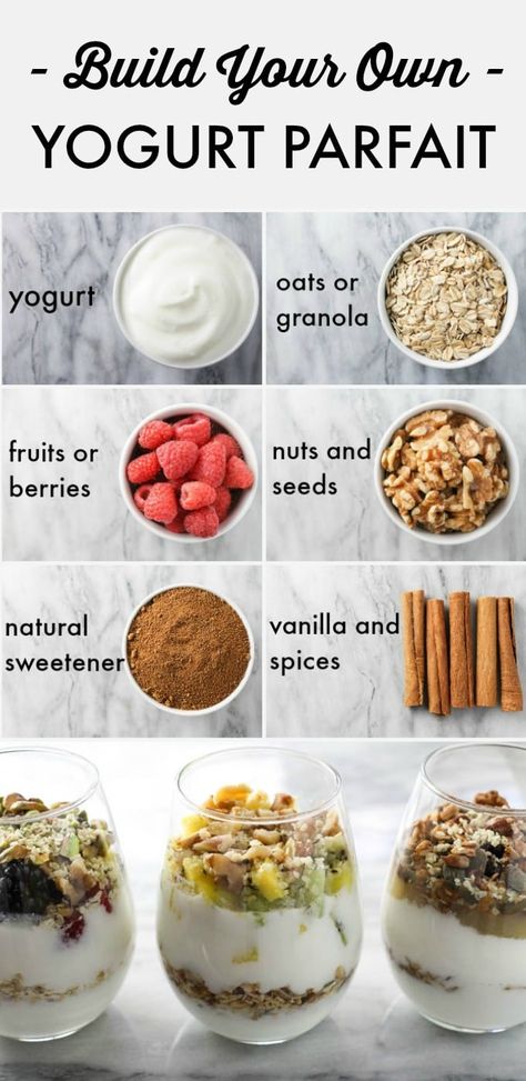 Oat And Yogurt Breakfast, Oats And Yogurt Breakfast, Easy Breakfast Parfait, Granola Parfait Recipe, Granola And Yogurt Breakfast, Yogurt Combinations, Yogurt And Granola Breakfast, Yogurt With Oats, Parfait Yogurt