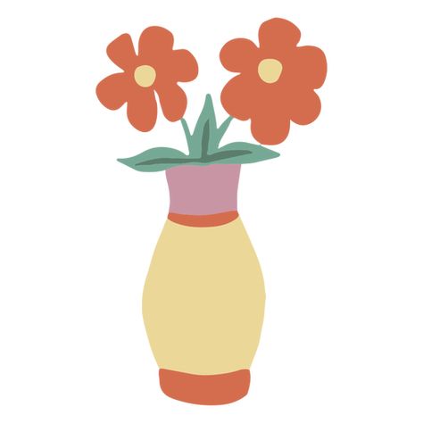 Flower vase flat #AD , #Flower, #flat, #vase Flower Vase Illustration, Flat Vase, Agriculture Logo, Flower Flat, Mo Design, Clay Texture, Indie Art, Character Cartoon, Cartoon Flowers