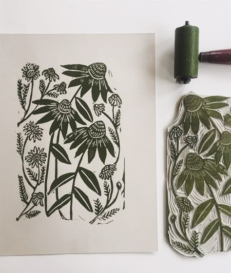 Block Print Flowers Vintage, Lino Cut Flowers Vase, Flower Linocut, Waratah Flower, Australian Tattoo, Lino Block, Woodcut Art, Linoleum Print, Graphic Wall