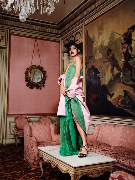 Cindy Kimberly Wears Super Luxe Looks in Vanity Fair Spain | Fashion Gone Rogue Miu Miu Jacket, Stella Mccartney Dress, Stella Mccartney Dresses, Mode Editorials, Spain Fashion, Manolo Blahnik Heels, Jimmy Choo Heels, Jimmy Choo Bag, Cindy Kimberly