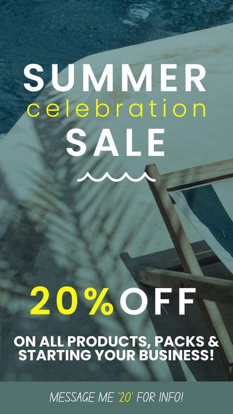 Now is the perfect time to join me! We are celebrating Summer with a sitewide sale! All products and business kits are 20% off! Sitewide Sale, Summer Celebration, 20 % Off, Celebrities, Instagram