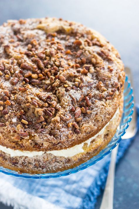 Sea Food Pasta, Coffee Cake With Cream Cheese, Cake Recipe With Sour Cream, Cake With Cream Cheese Filling, Cinnamon Streusel Coffee Cake, Banana Coffee Cakes, Pastry Cream Filling, Cream Cheese Coffee Cake, Pizza Vegan