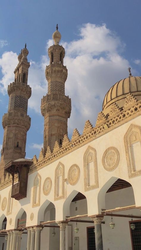 Al Azhar Mosque, Aesthetic Egypt, Azhar Mosque, Egypt Aesthetic, Al Azhar, Building Aesthetic, Egypt Art, Pretty Landscapes, Cairo Egypt