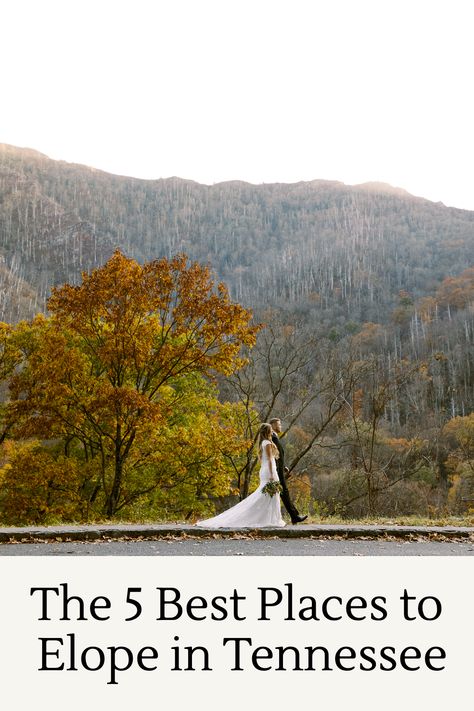 A couple walks in front of a mountain on their elopement in Tennessee. Elope In Tennessee, Nature Elopement, Tennessee Elopement, Rock Island State Park, Tennessee Waterfalls, Roan Mountain, Mountain Wedding Photos, Best Places To Elope, Smoky Mountain Wedding