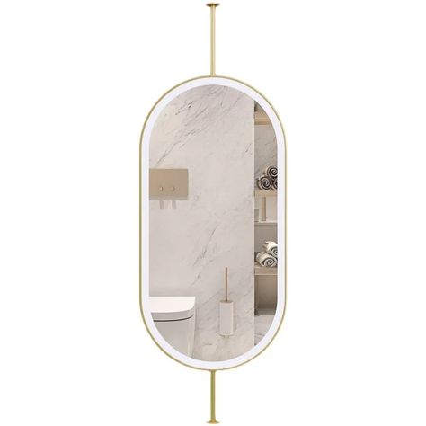 Hanging Oval Mirror Bathroom Large Led Light Sensor Mirror Wall Makeup Hairdressing Espelho Para Banheiro Toilet Mirror EB5BM - AliExpress 15 Hanging Oval Mirror, Toilet Mirror, Oval Mirror Bathroom, Bathroom Large, Mirror Ceiling, Framed Mirrors, Double Sided Mirror, Gold Ceiling, Bath Mirror