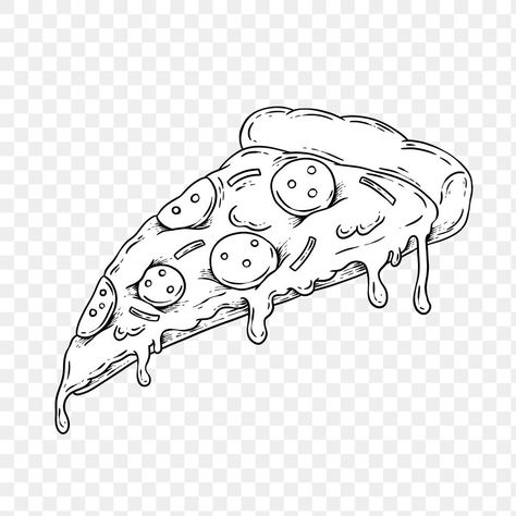 Pepperoni pizza outline sticker overlay design element  | free image by rawpixel.com / Noon Pizza Slice Drawing, Cartoon Pizza Slice, Pizza Blanca, Pretty Tattoo Ideas, Pizza Png, Sticker Overlay, Pizza Home, Pizza Tattoo, Pizza Drawing